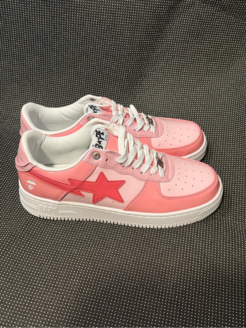 Bape  Pink and Red Bapesta Low Sneakers